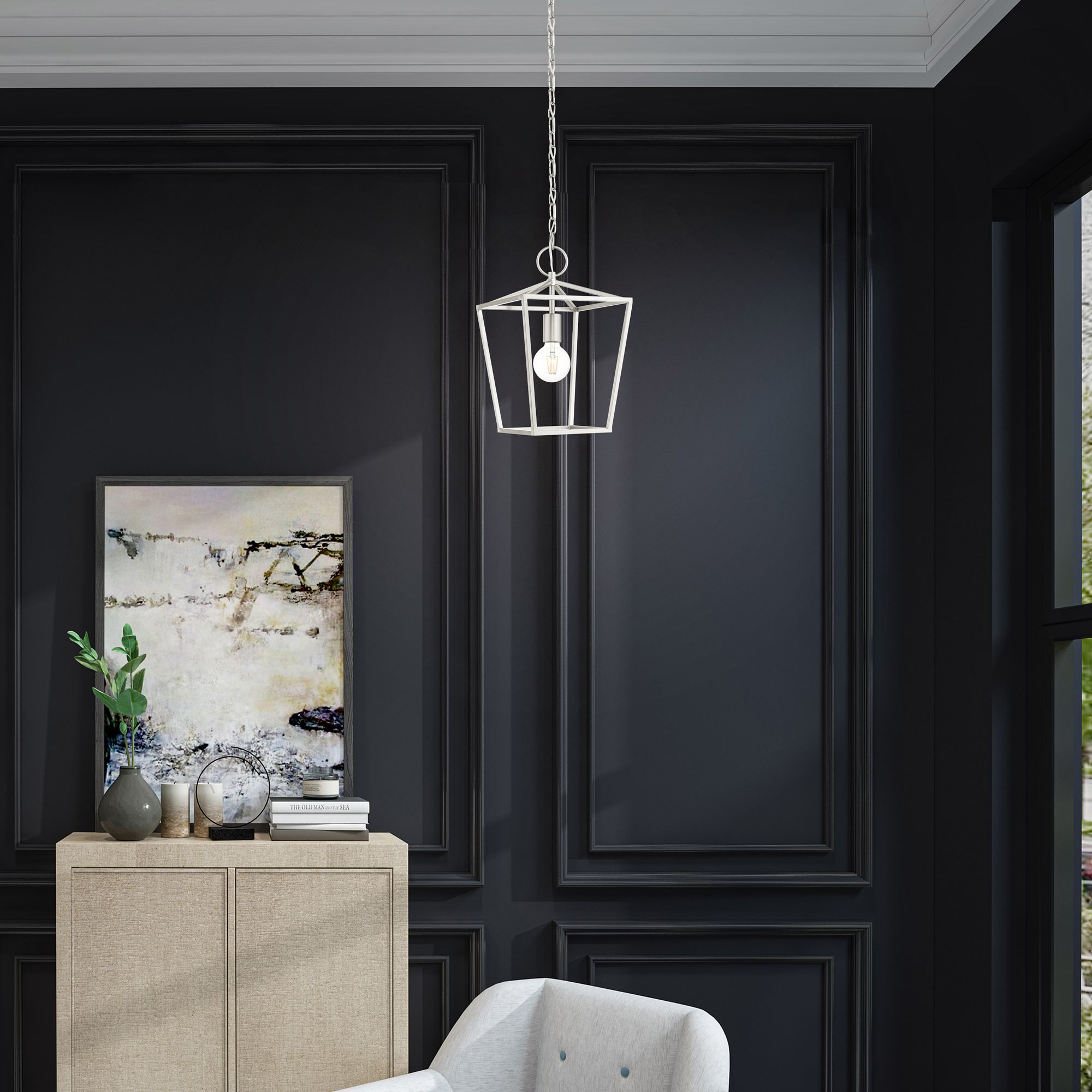 Devone 10" Wide Brushed Nickel Geometric Mini Pendant