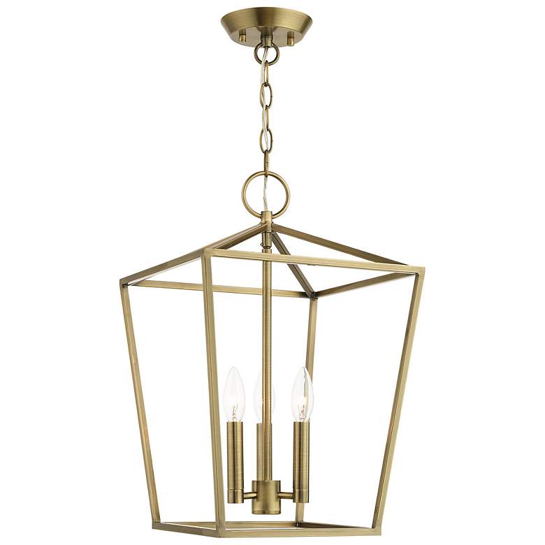 Image 2 Devone 12 1/2" Wide Antique Brass 3-Light Pendant
