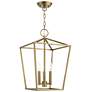 2_Devone 12 1/2" Wide Antique Brass 3-Light Pendant