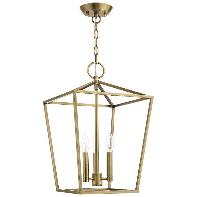 Image 3 Devone 12 1/2" Wide Antique Brass 3-Light Pendant more views