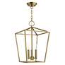 3_Devone 12 1/2" Wide Antique Brass 3-Light Pendant more views