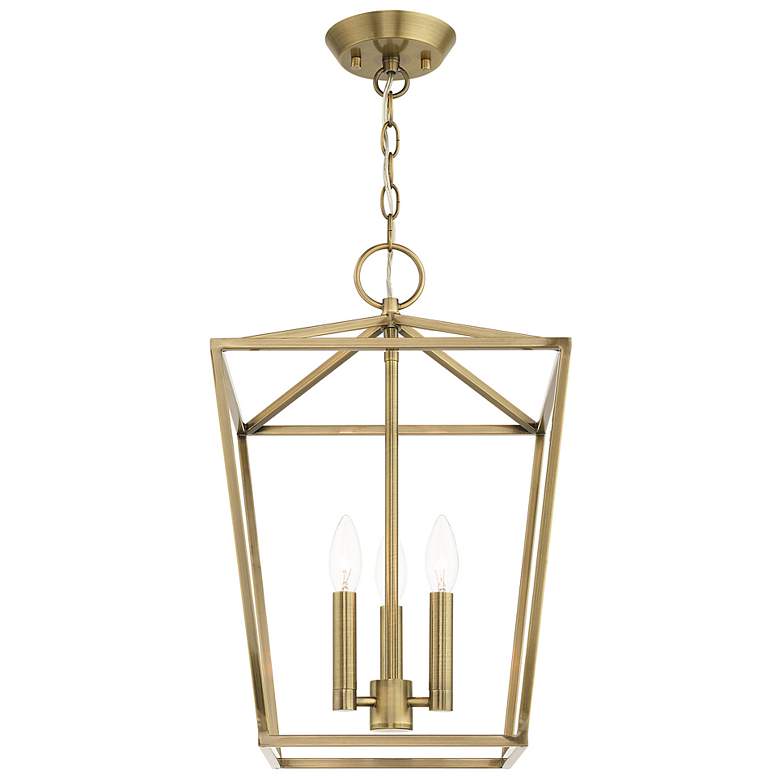 Image 4 Devone 12 1/2" Wide Antique Brass 3-Light Pendant more views