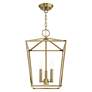 4_Devone 12 1/2" Wide Antique Brass 3-Light Pendant more views