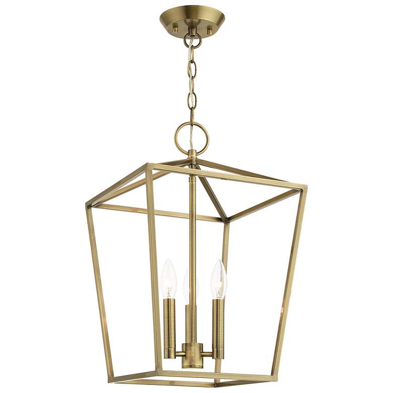 Image 5 Devone 12 1/2" Wide Antique Brass 3-Light Pendant more views