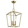 5_Devone 12 1/2" Wide Antique Brass 3-Light Pendant more views