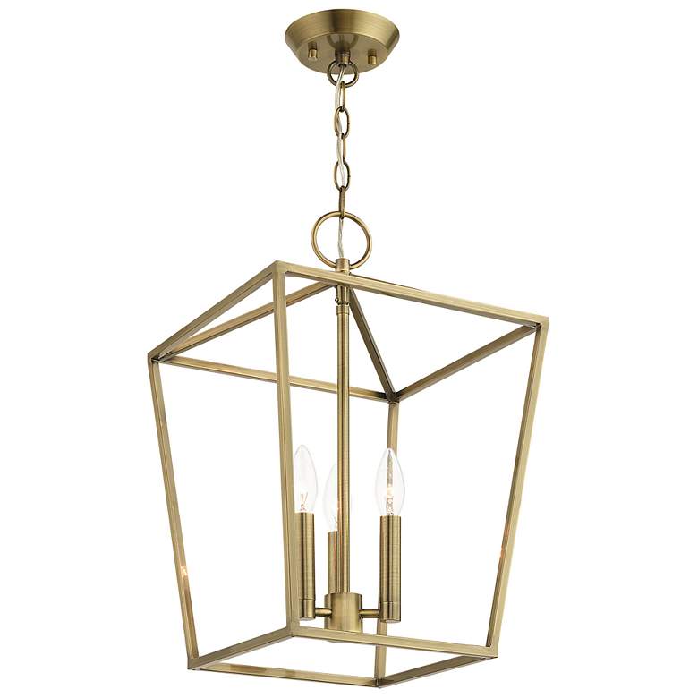 Image 6 Devone 12 1/2" Wide Antique Brass 3-Light Pendant more views