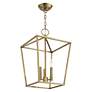 6_Devone 12 1/2" Wide Antique Brass 3-Light Pendant more views