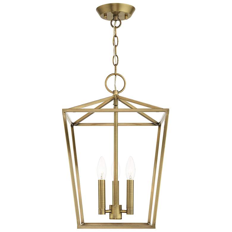 Image 7 Devone 12 1/2" Wide Antique Brass 3-Light Pendant more views
