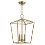 Devone 12 1/2" Wide Antique Brass 3-Light Pendant