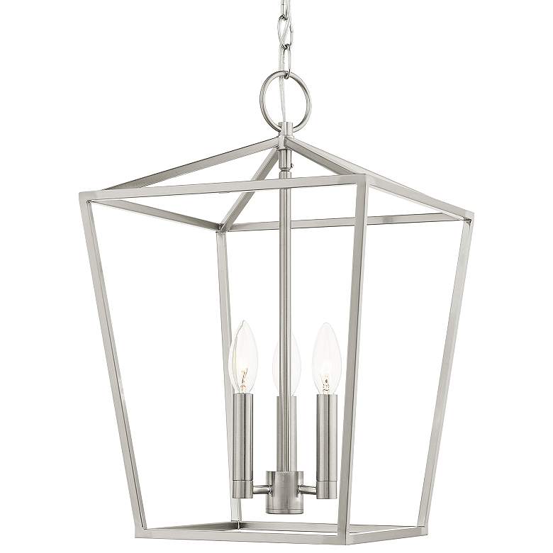 Image 3 Devone 12 1/2"W Brushed Nickel 2-Light Outdoor Hanging Light