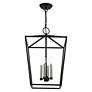 3_Devone 4 Light Black Chandelier with Brushed Nickel Accents more views
