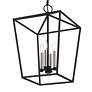 5_Devone 4 Light Black Chandelier with Brushed Nickel Accents more views