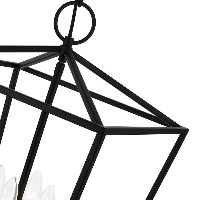 Image 6 Devone 4 Light Black Chandelier with Brushed Nickel Accents more views