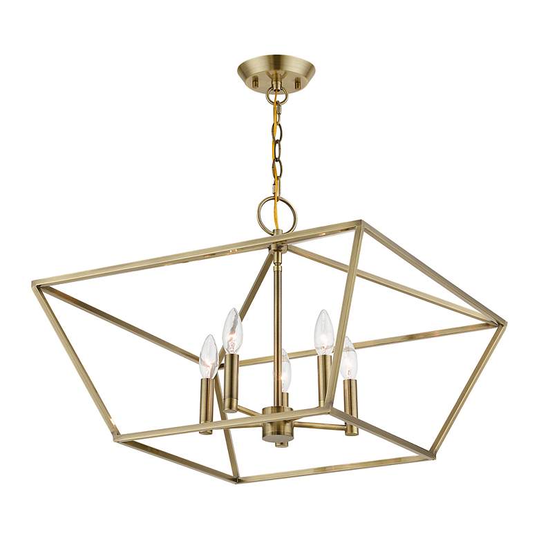 Image 4 Devone 5 Light Antique Brass Chandelier more views
