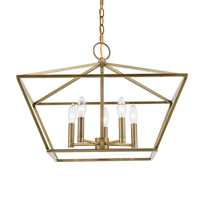 Image 6 Devone 5 Light Antique Brass Chandelier more views