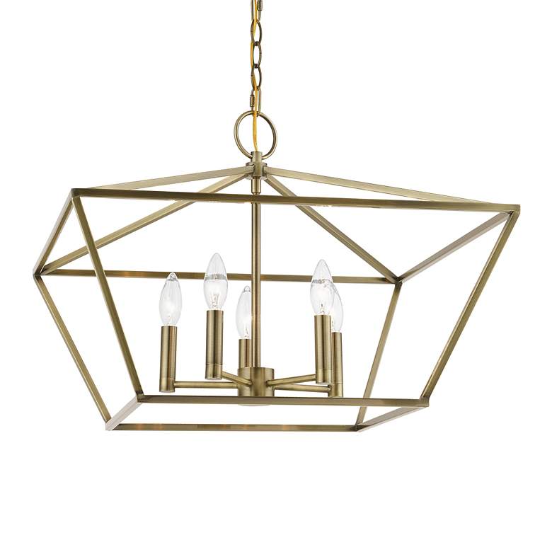 Image 7 Devone 5 Light Antique Brass Chandelier more views