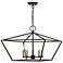 Devone 5 Light Bronze Chandelier with Antique Brass Accents