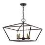 3_Devone 5 Light Bronze Chandelier with Antique Brass Accents more views