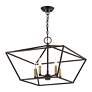 4_Devone 5 Light Bronze Chandelier with Antique Brass Accents more views