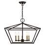 5_Devone 5 Light Bronze Chandelier with Antique Brass Accents more views