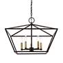 6_Devone 5 Light Bronze Chandelier with Antique Brass Accents more views