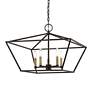 7_Devone 5 Light Bronze Chandelier with Antique Brass Accents more views
