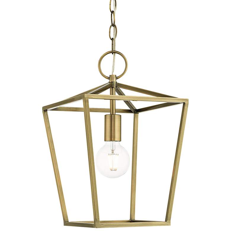 Image 3 Devonshire 10" Wide Antique Brass Mini Pendant