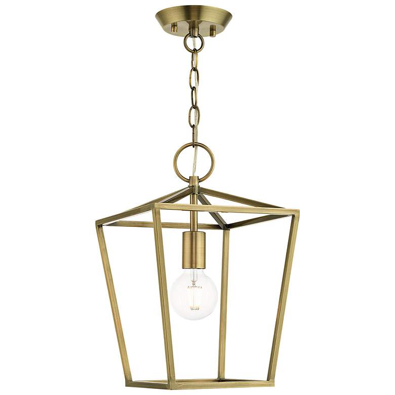 Image 5 Devonshire 10" Wide Antique Brass Mini Pendant more views