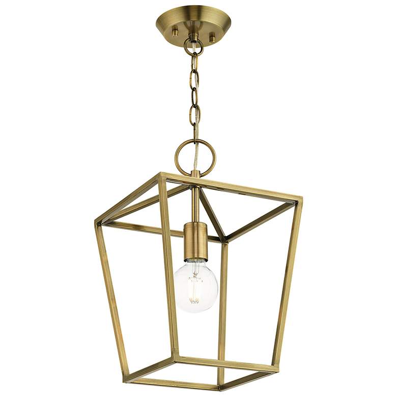 Image 6 Devonshire 10" Wide Antique Brass Mini Pendant more views