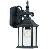 Devonshire 14 1/4&quot;H Clear Glass Black Outdoor Wall Light