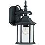 Devonshire 14 1/4"H Clear Glass Black Outdoor Wall Light