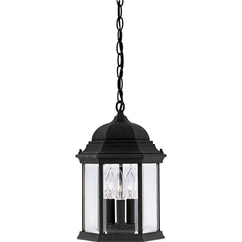 Image 2 Devonshire 15 inchH 3-Light Black Outdoor Hanging Light