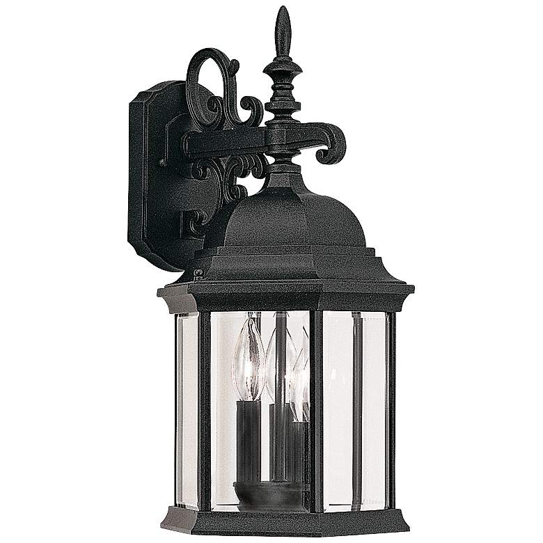 Image 1 Devonshire 19" High Clear Glass Black Outdoor Wall Light