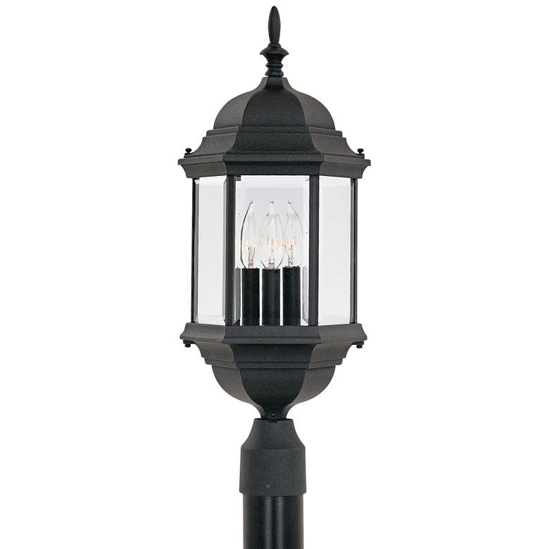 Image 2 Devonshire 23 1/2 inchH Clear Glass Black Outdoor Post Light