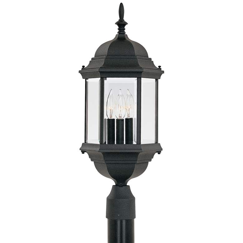 Image 2 Devonshire 23 1/2"H Clear Glass Black Outdoor Post Light