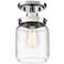Devonshire 6" Wide Chrome and Glass Ceiling Light