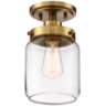 Devonshire 6" Wide Brass and Glass Ceiling Light