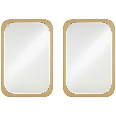 Devonshire Gold 28" x 42" Rectangular Wall Mirrors Set of 2