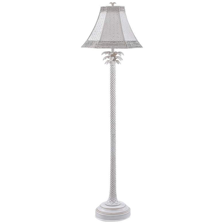 Image 1 Devore White-Washed Palm Tree Floor Lamp