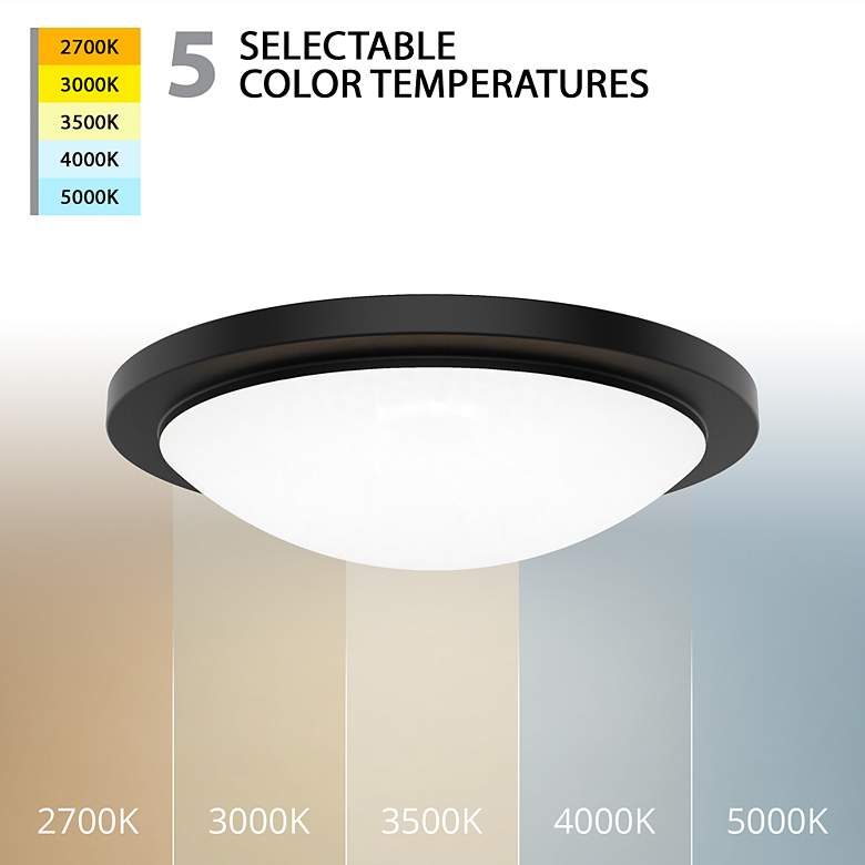 Image 2 Dew 4.25"H x 18"W 1-Light Flush Mount in Black more views