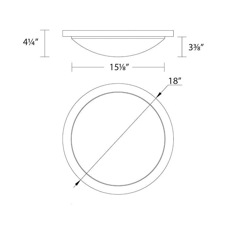 Image 3 Dew 4.25"H x 18"W 1-Light Flush Mount in Black more views