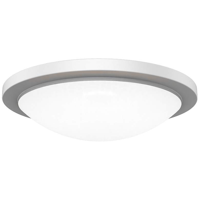 Image 1 Dew 4.25"H x 18"W 1-Light Flush Mount in White