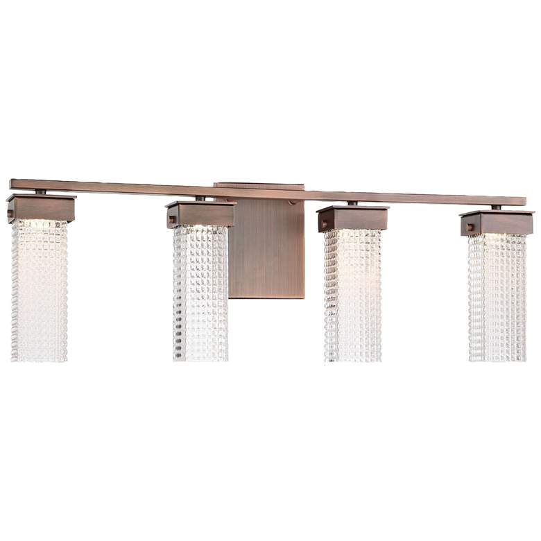 Image 1 Dewberry Lane 28" Wide 4-Light Dark Bronze LED Bath Light