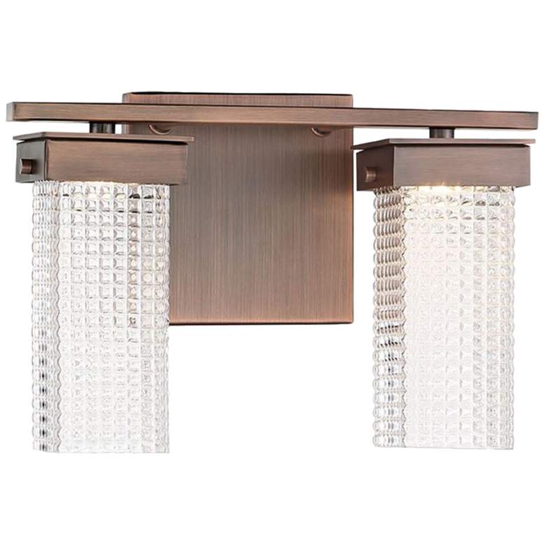 Image 1 Dewberry Lane 7 1/2 inch High 2-Light Dark Bronze LED Bath Light