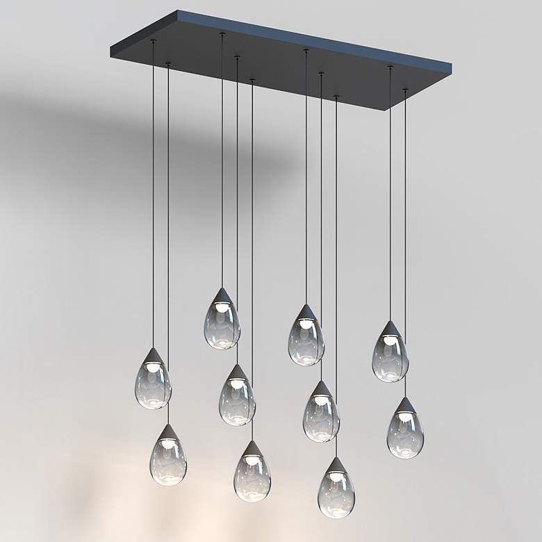 Image 1 Dewdrop 10-Light LED Linear Pendant Black
