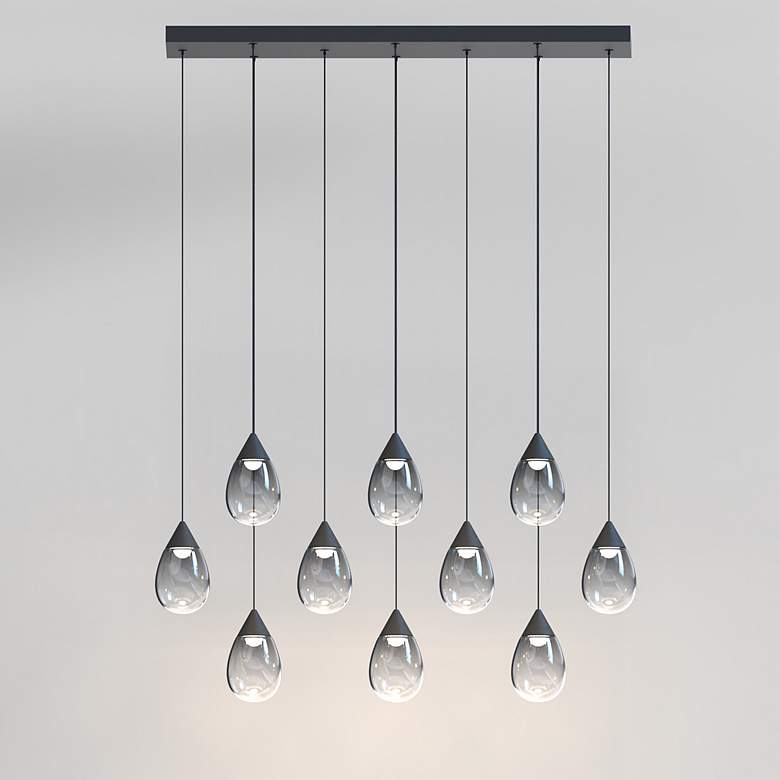 Image 4 Dewdrop 10-Light LED Linear Pendant Black more views