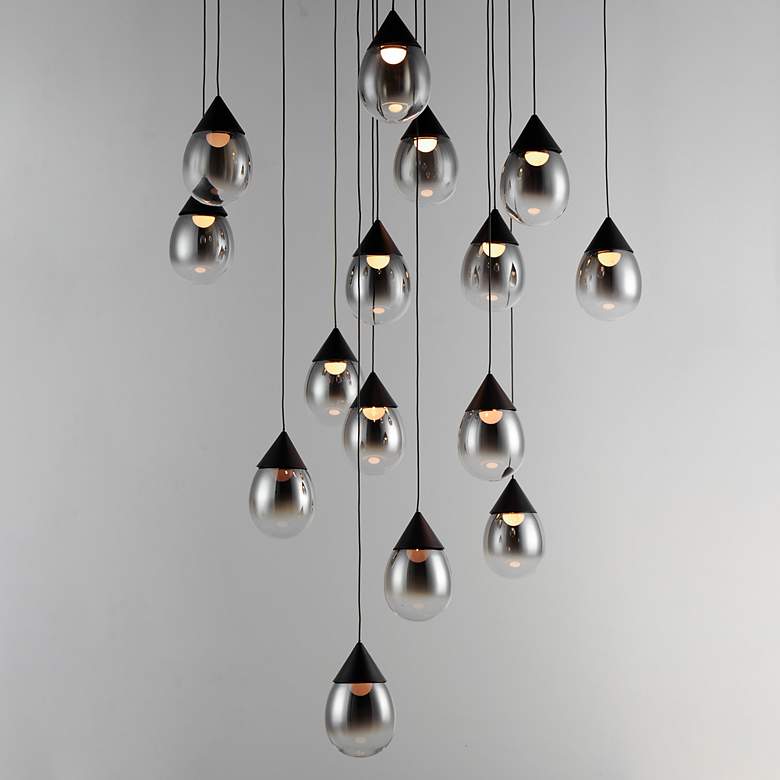 Image 4 Dewdrop 15-Light LED Pendant Black more views