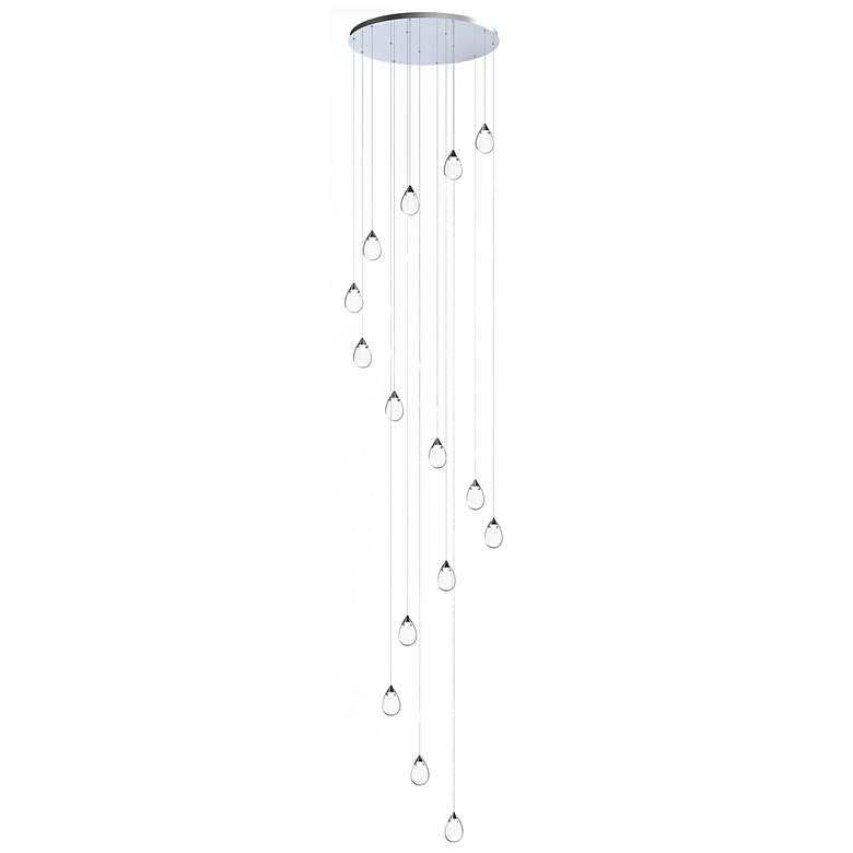 Image 1 Dewdrop 15-Light LED Pendant Polished Chrome