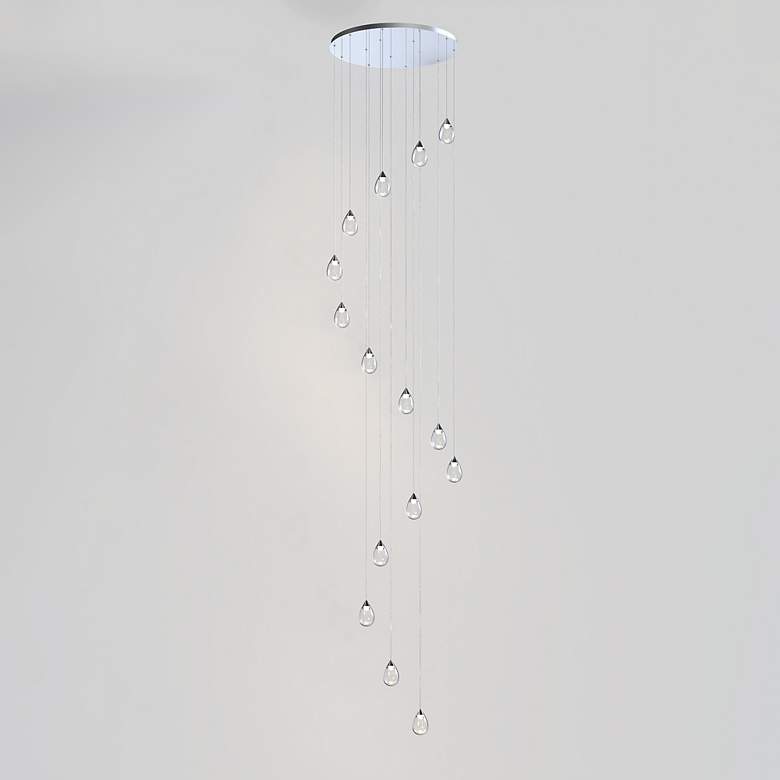 Image 2 Dewdrop 15-Light LED Pendant Polished Chrome more views