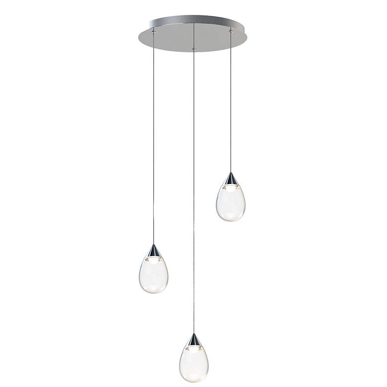 Image 2 Dewdrop 3-Light LED Pendant Polished Chrome